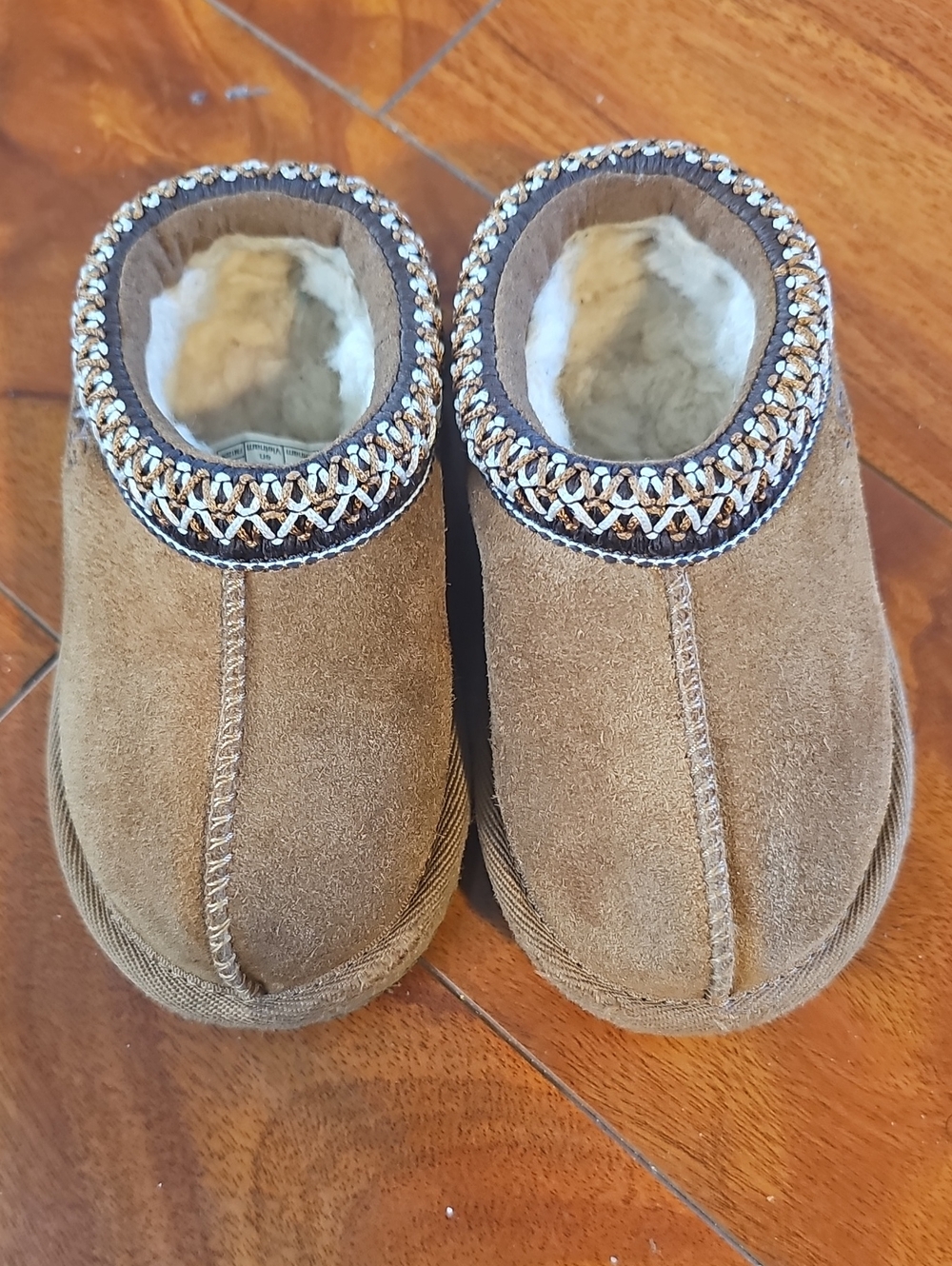 UGG Kids Tasman II Suede Clogs Chestnut Brown Size 7 Toddler